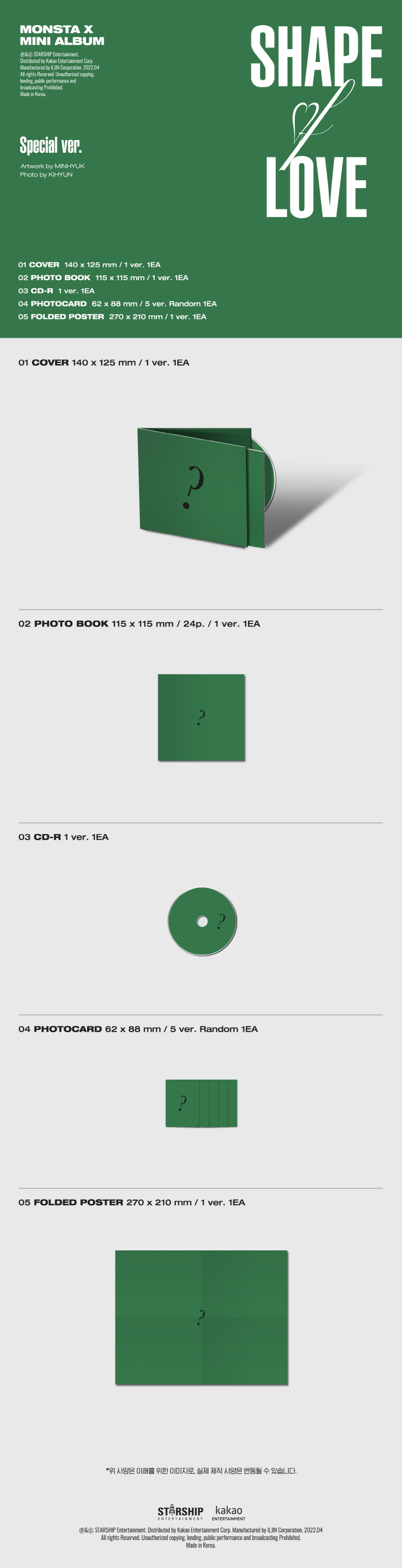 MONSTA X - 11th mini [SHAPE of LOVE] Jewel Ver (Random Ver.)