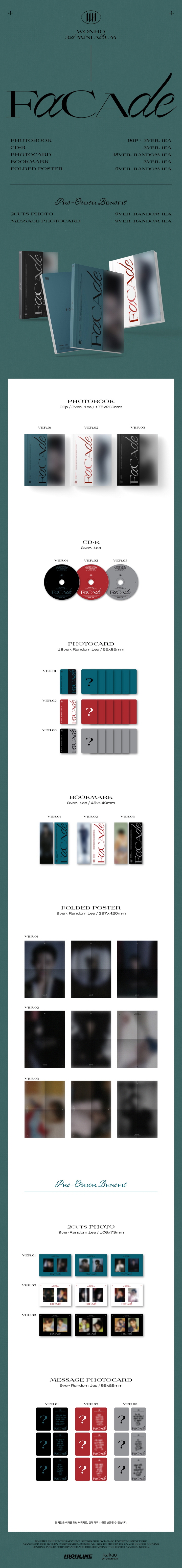 WONHO - 3RD MINI [ FACADE] RANDOM VER.