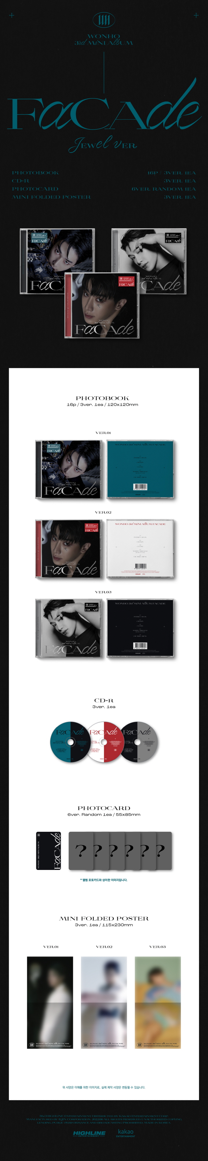 WONHO - 3RD MINI [ FACADE] JEWEL RADOM VER.