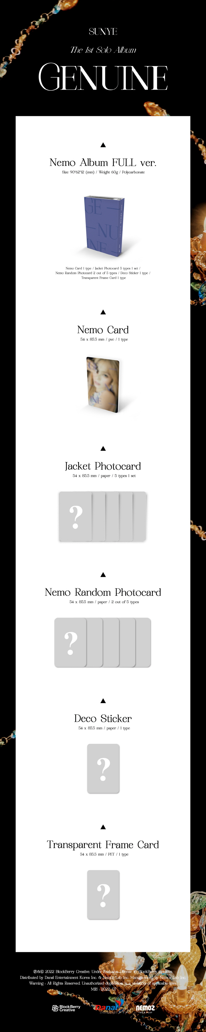 SUNYE - 1st Solo Album [Genuine] Nemo Album Full Ver.