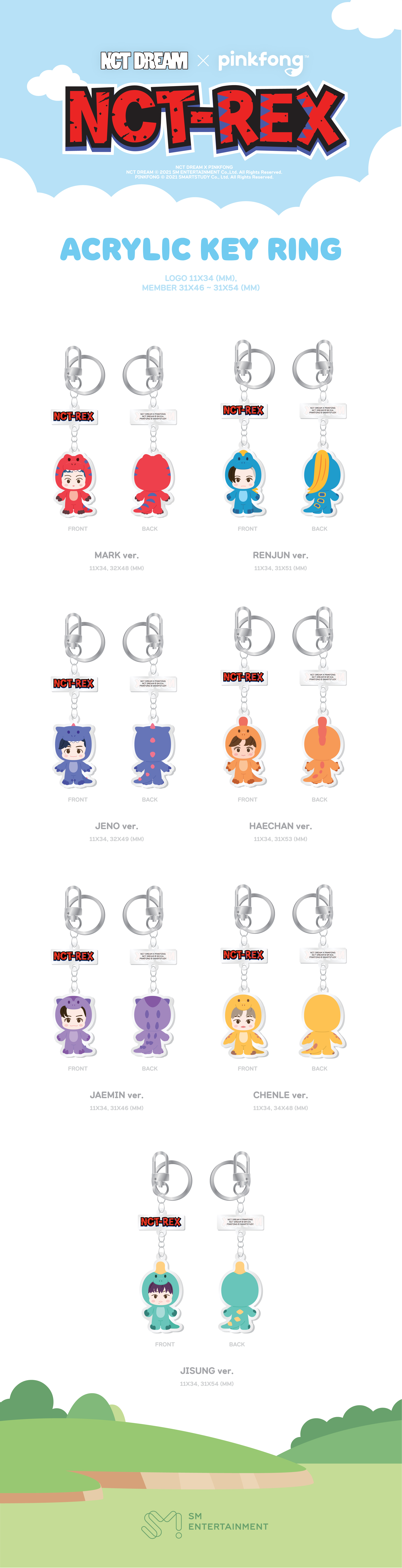 [MARK] NCT REX ACRYLIC KEY RING - NCT DREAM X PINKFONG