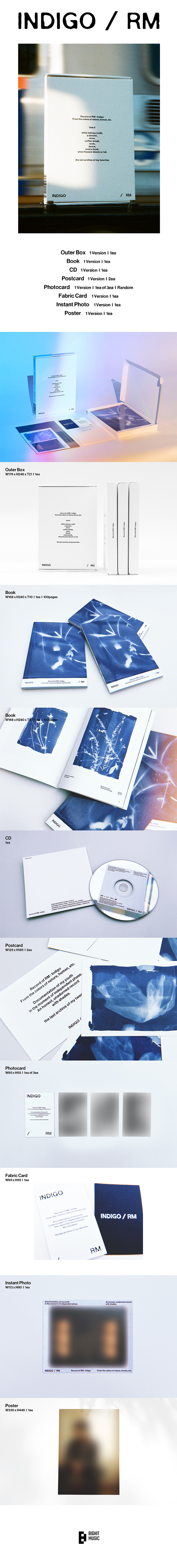 [Weverse] RM - Indigo (Set) + Photocard + Photocard L holder + Postcard Frame