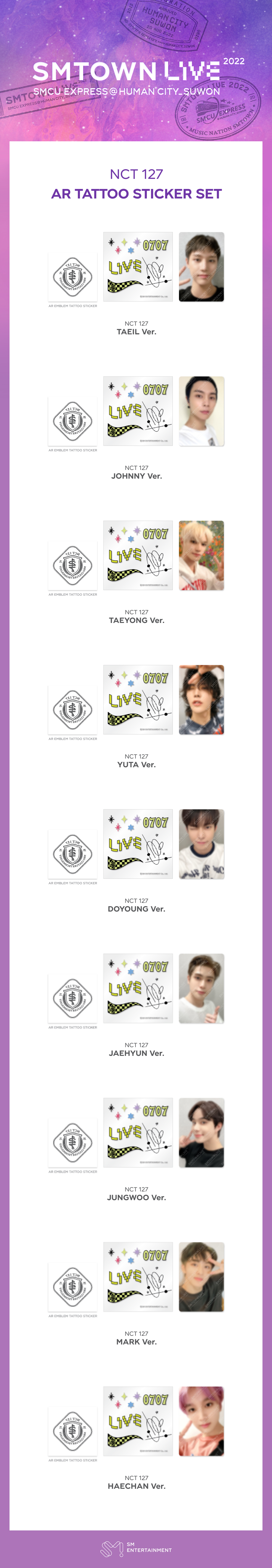 NCT 127 - SMCU AR TATTO STICKER (RANDOM VER)