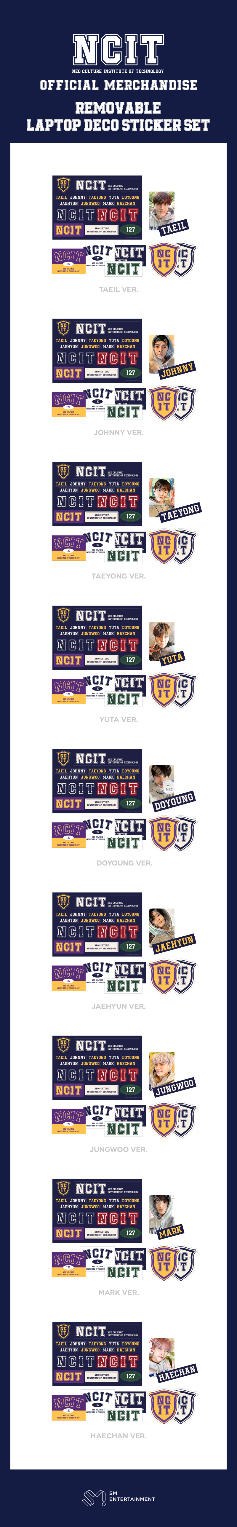 NCT 127 - REMOVABLE LAPTOP DECO STICKER SET - NCIT (RANDOM VER.)