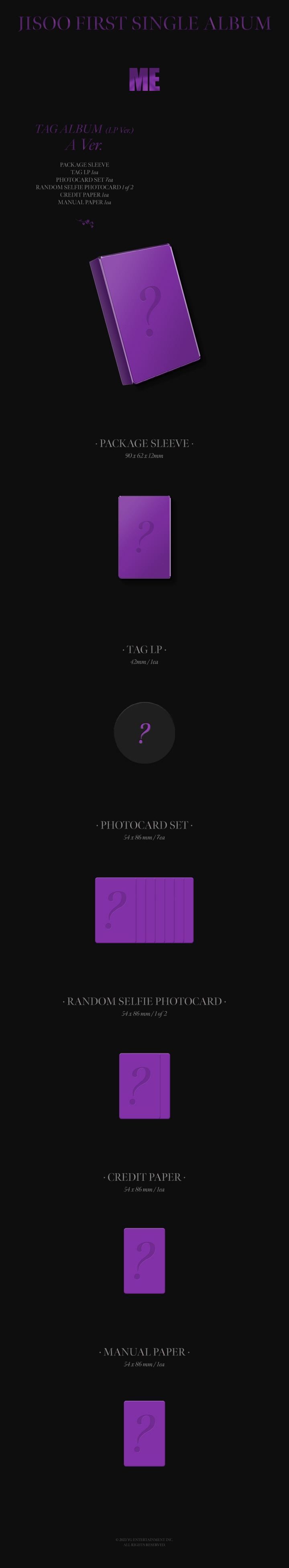 JISOO - 1st Single [YG TAG ALBUM - LP] (Random ver.)