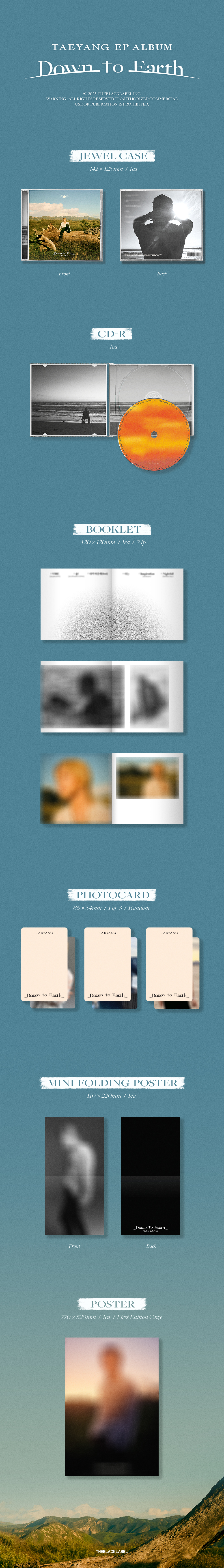 TAEYANG - EP Album [Down to Earth]+ Photocard