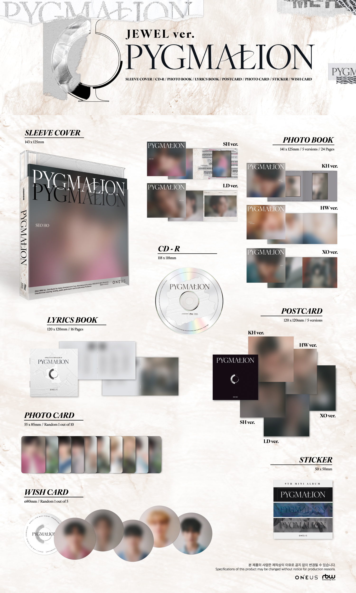 ONEUS - 9th Mini Album [PYGMALION] (JEWEL Random ver.)