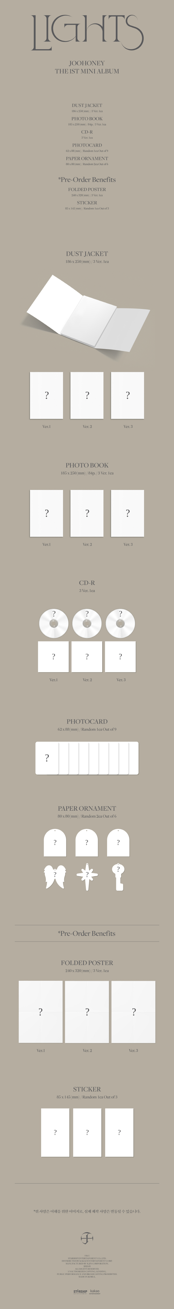 JOOHONEY (MONSTA X)- Mini 1th Album [LIGHTS] Random Ver.