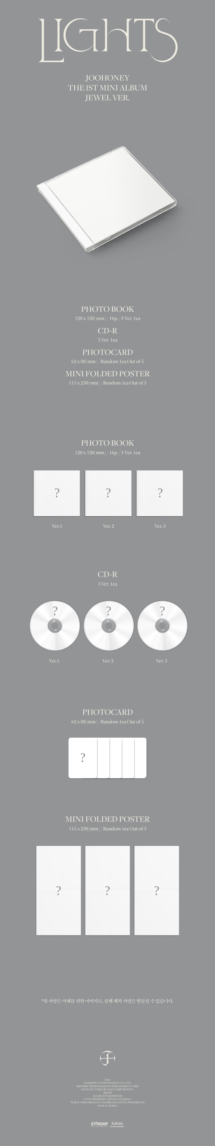 JOOHONEY (MONSTA X)- Mini 1th Album [LIGHTS] Jewel Random ver.