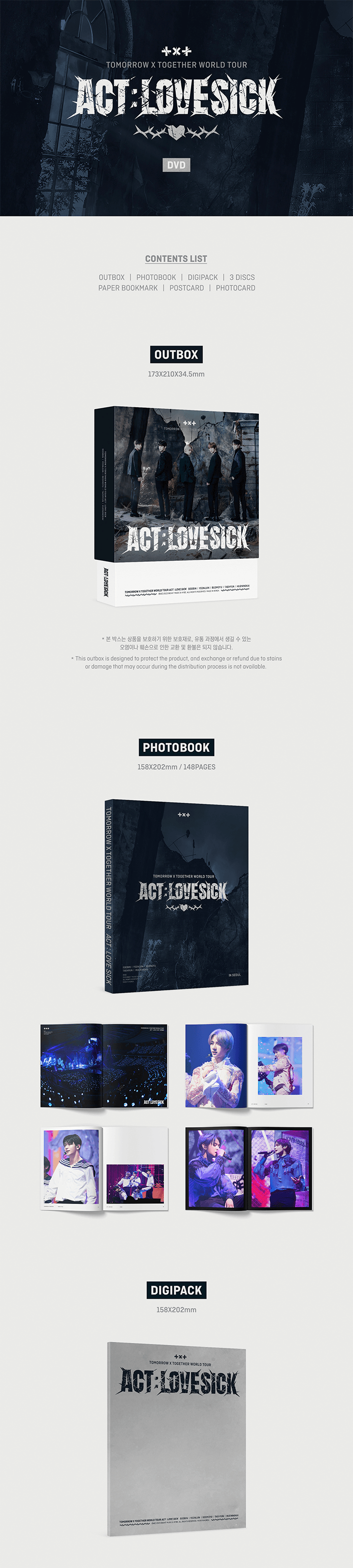 [Weverse] TOMORROW X TOGETHER - WORLD TOUR [ACT : LOVE SICK] IN SEOUL DVD + group photo frame