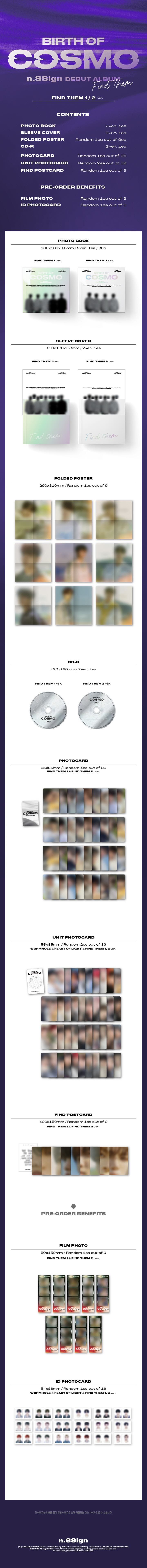 n.SSign - DEBUT ALBUM : BIRTH OF COSMO [FIND THEM Ver.] (Random)