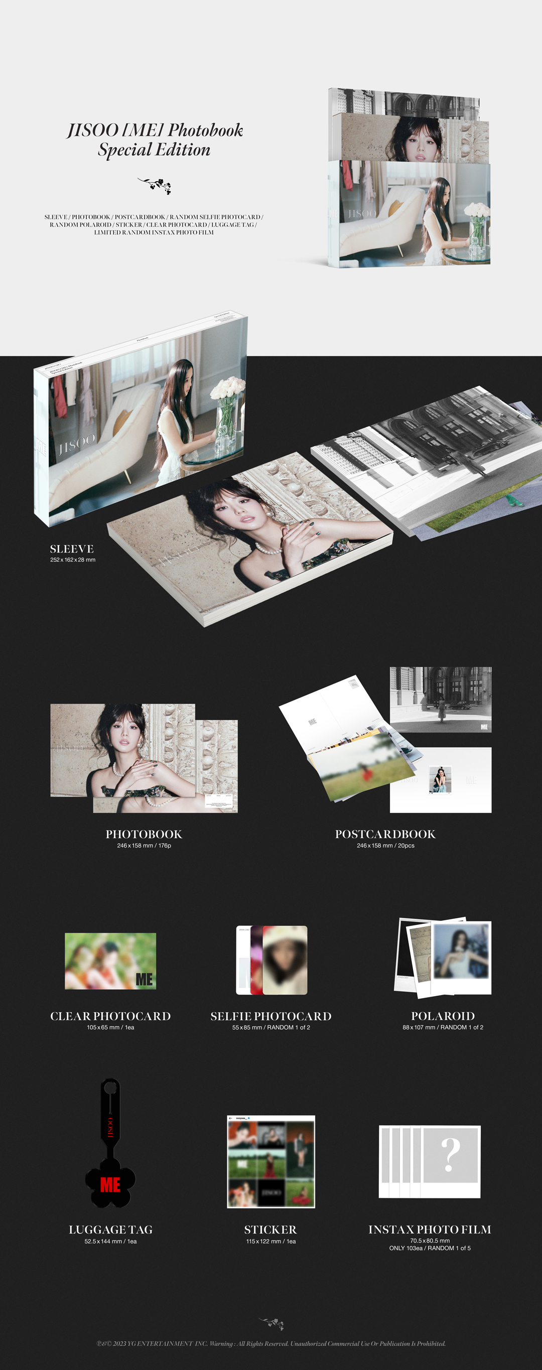 [YG] JISOO [ME] PHOTOBOOK [SPECIAL EDITION] + Pre order benefit