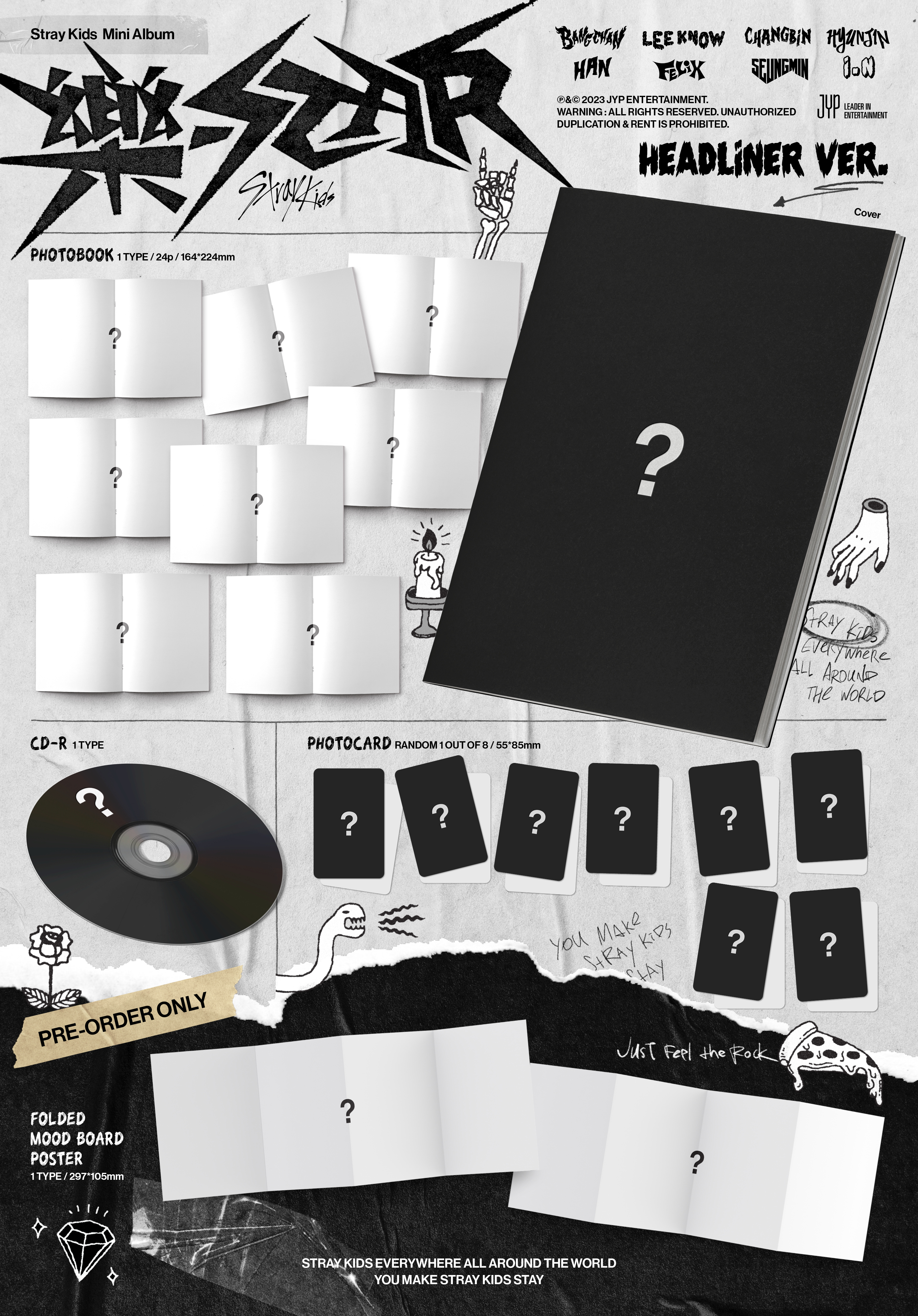Stray Kids - 8th Mini Album [樂-STAR] (HEADLINER Ver.)