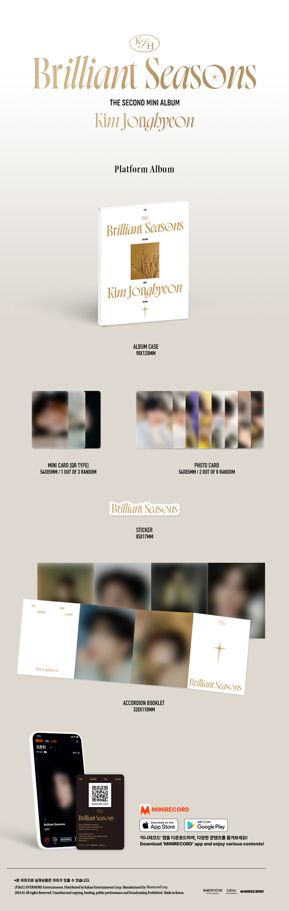 Kim Jong Hyeon - 2nd Mini Album [Brilliant Seasons] (Platform ver.)