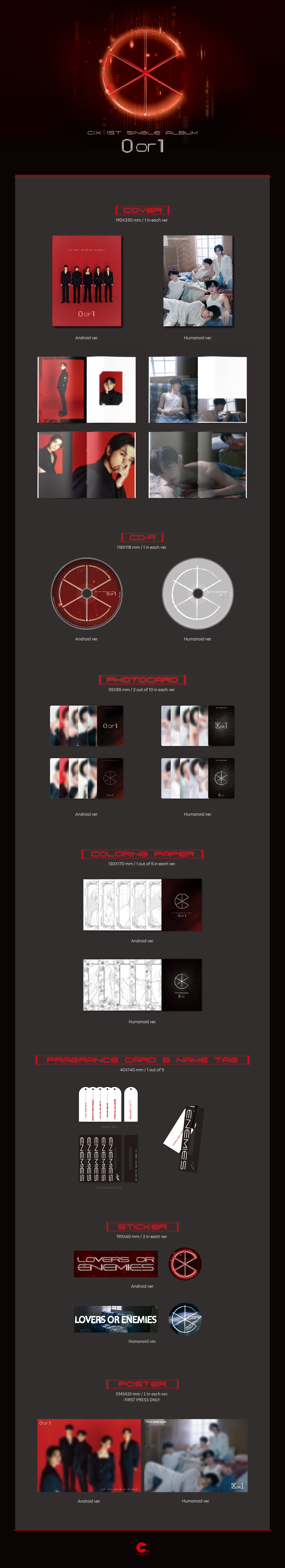 CIX - 1st Single Album '0 or 1' (Random Ver.)
