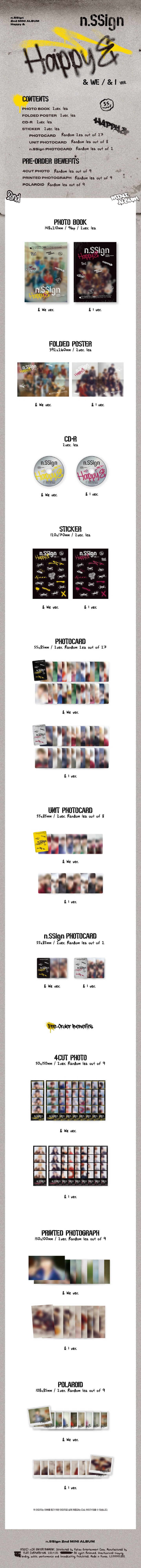 n.SSign - 2nd MINI ALBUM [Happy &] (Random Ver.)