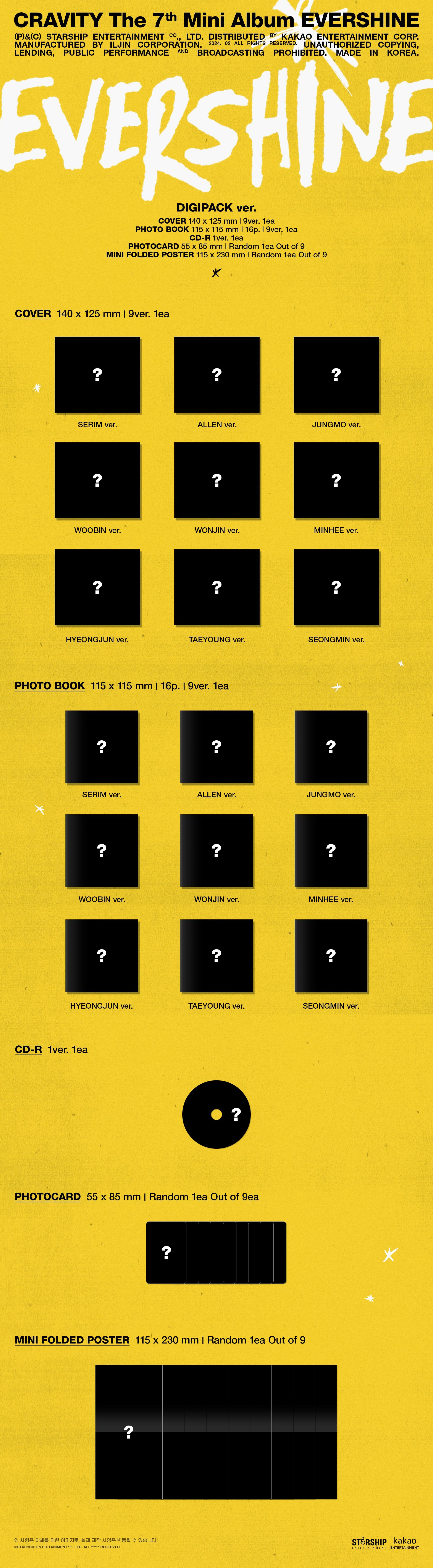 CRAVITY - The 7th Mini Album [EVERSHINE] (DIGIPACK ver.) (Random Ver.)