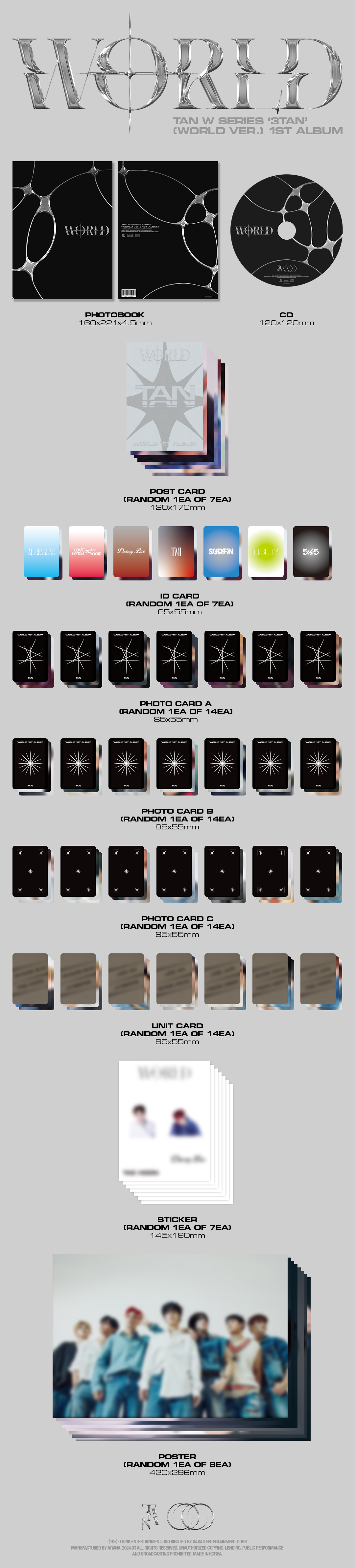 TAN - 1st Album [W SERIES ‘3TAN’(WORLD Ver.) 1ST ALBUM]
