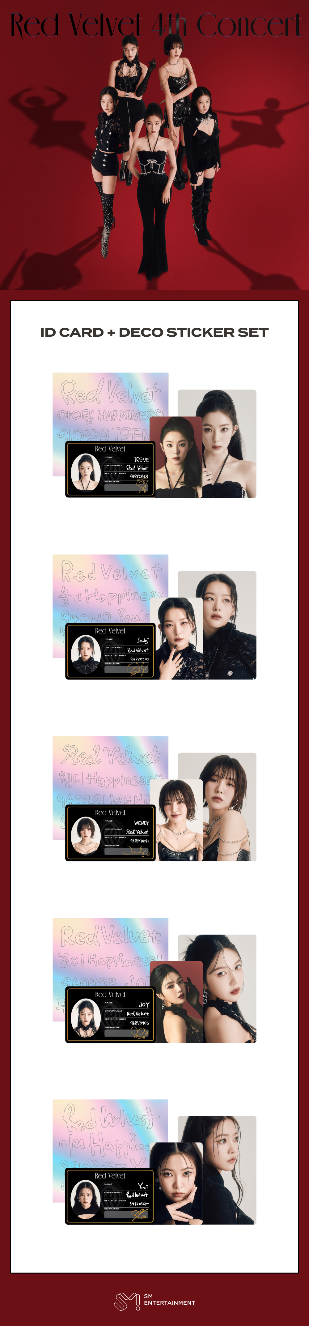Red Velvet - 4th Concert : 'R to V' ID CARD + DECO STICKER SET (JOY VER)
